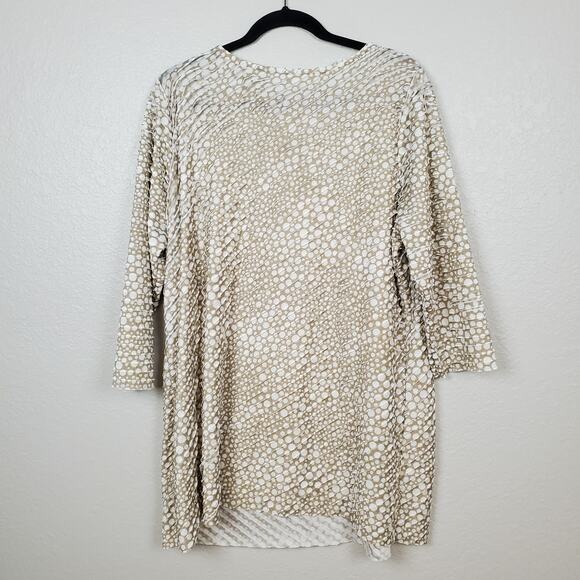 Susan Graver Tunic Top Womens 1X All Over Ruffle Textured 3/4 Sleeve Stretch - Picture 5 of 8